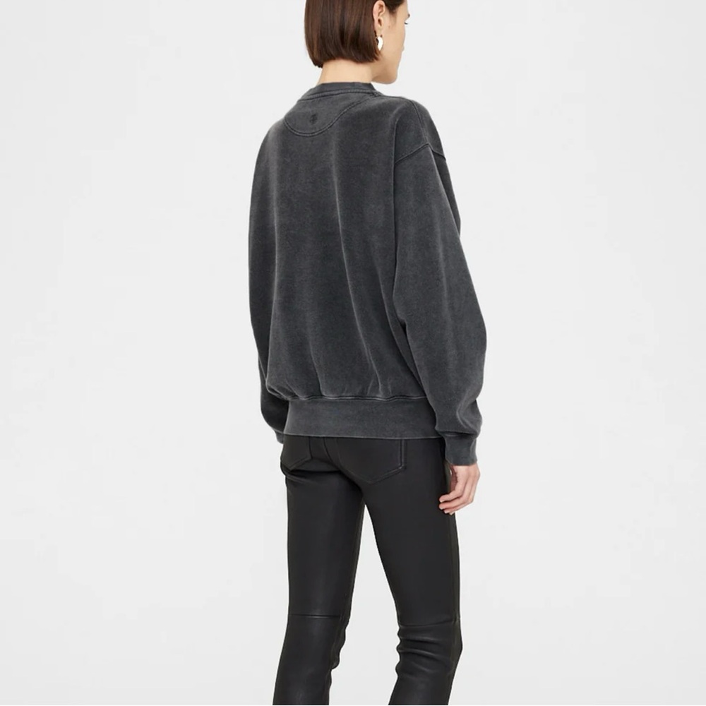 Anine Bing Ramona Sweatshirt in Washed Black SMALL - Picture 2 of 9